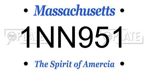 1NN951 Massachusetts License Plate