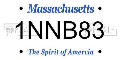 1NNB83 Massachusetts License Plate