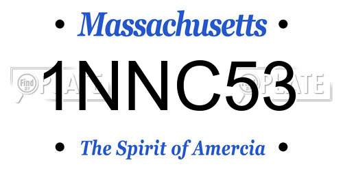 1NNC53 Massachusetts License Plate