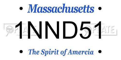 1NND51 Massachusetts License Plate