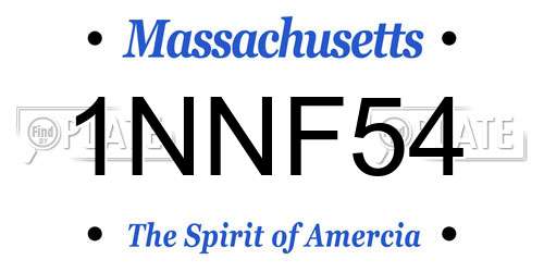 1NNF54 Massachusetts License Plate