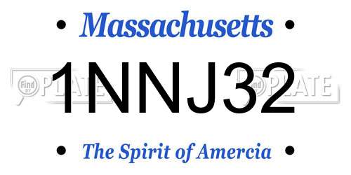 1NNJ32 Massachusetts License Plate