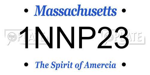 1NNP23 Massachusetts License Plate