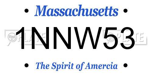 1NNW53 Massachusetts License Plate
