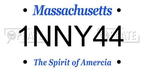 1NNY44 Massachusetts License Plate