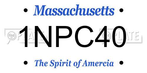 1NPC40 Massachusetts License Plate
