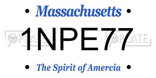 1NPE77 Massachusetts License Plate