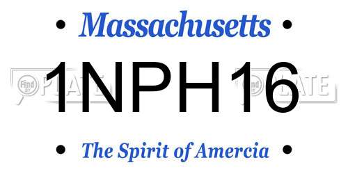 1NPH16 Massachusetts License Plate