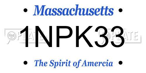 1NPK33 Massachusetts License Plate