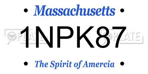 1NPK87 Massachusetts License Plate