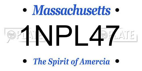 1NPL47 Massachusetts License Plate