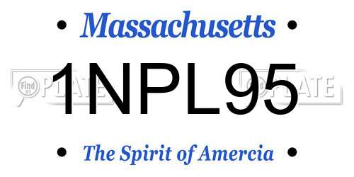 1NPL95 Massachusetts License Plate