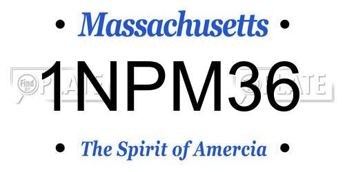1NPM36 Massachusetts License Plate