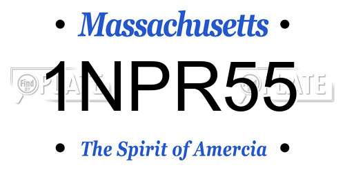 1NPR55 Massachusetts License Plate