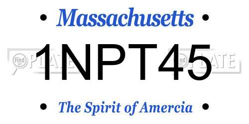 1NPT45 Massachusetts License Plate