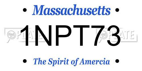 1NPT73 Massachusetts License Plate