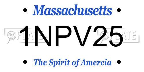 1NPV25 Massachusetts License Plate