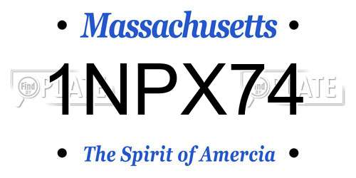 1NPX74 Massachusetts License Plate