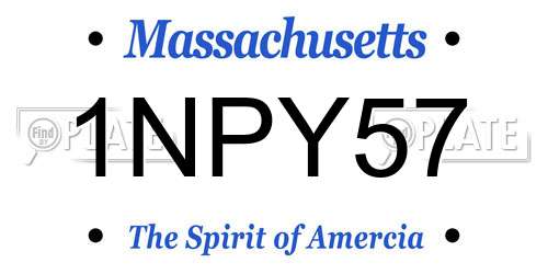1NPY57 Massachusetts License Plate