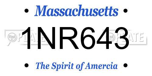 1NR643 Massachusetts License Plate