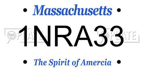 1NRA33 Massachusetts License Plate