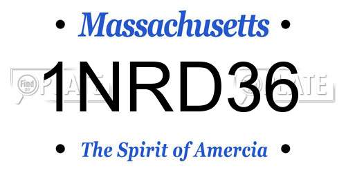 1NRD36 Massachusetts License Plate
