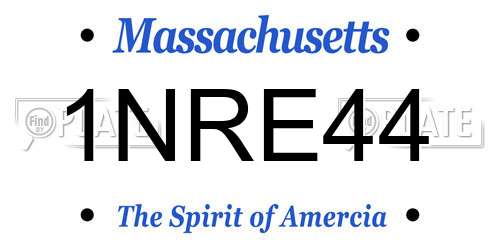 1NRE44 Massachusetts License Plate