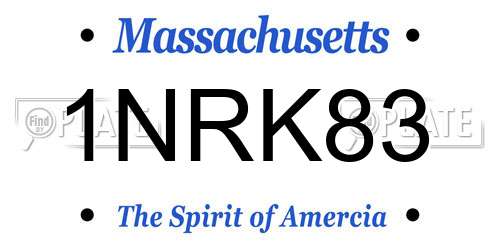 1NRK83 Massachusetts License Plate