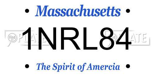 1NRL84 Massachusetts License Plate