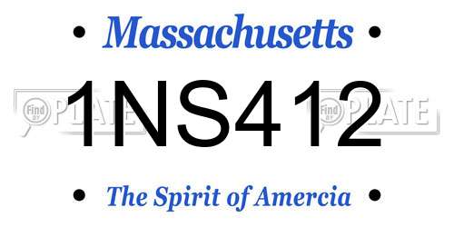 1NS412 Massachusetts License Plate