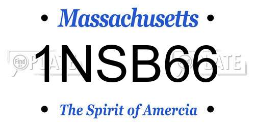 1NSB66 Massachusetts License Plate