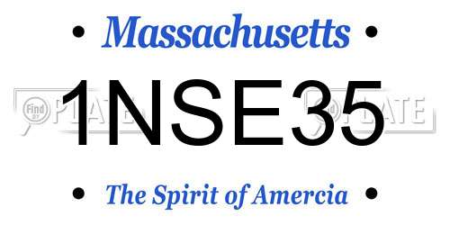 1NSE35 Massachusetts License Plate