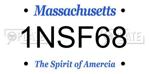 1NSF68 Massachusetts License Plate
