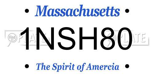 1NSH80 Massachusetts License Plate