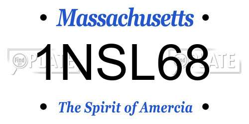 1NSL68 Massachusetts License Plate