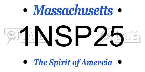 1NSP25 Massachusetts License Plate