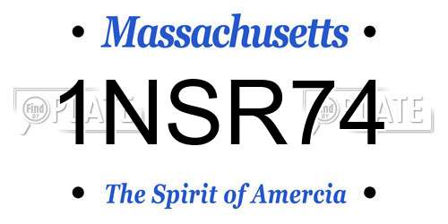 1NSR74 Massachusetts License Plate