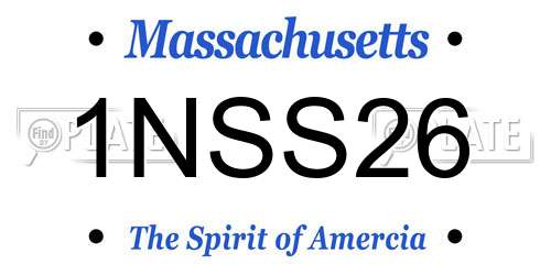1NSS26 Massachusetts License Plate