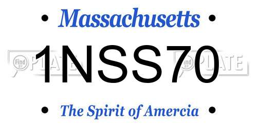 1NSS70 Massachusetts License Plate