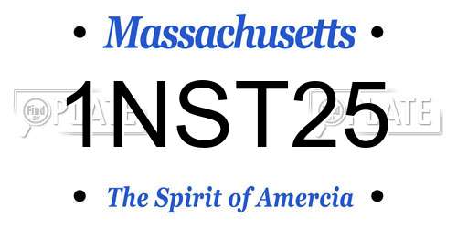 1NST25 Massachusetts License Plate