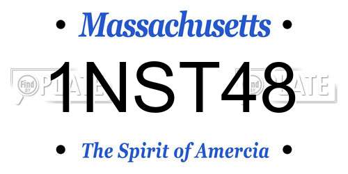 1NST48 Massachusetts License Plate