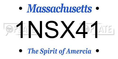 1NSX41 Massachusetts License Plate