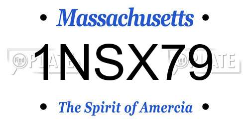 1NSX79 Massachusetts License Plate