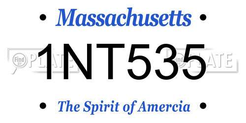 1NT535 Massachusetts License Plate