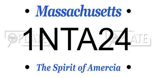 1NTA24 Massachusetts License Plate