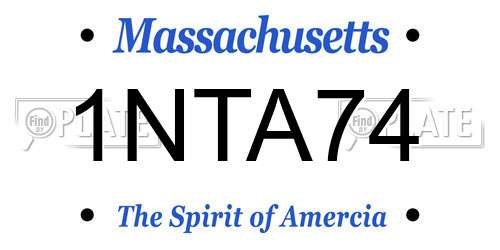 1NTA74 Massachusetts License Plate