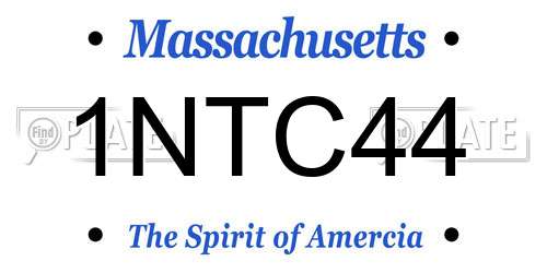 1NTC44 Massachusetts License Plate