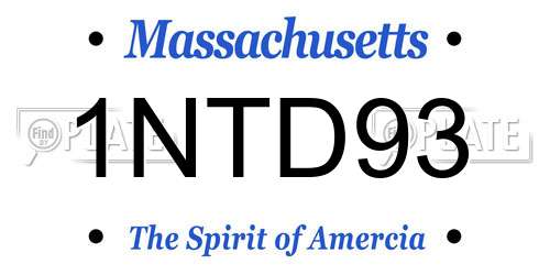 1NTD93 Massachusetts License Plate