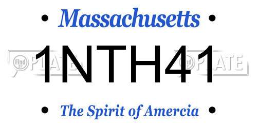 1NTH41 Massachusetts License Plate
