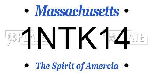 1NTK14 Massachusetts License Plate